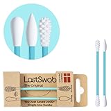 LastSwab® Wiederverwendbare Wattestäbchen im Doppelpack - für Ohrenschmalz-Reinigung und spitze QTips für Make-up-Entfernung, umweltfreundlich, nachhaltig (Türkis)