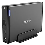 ORICO 3,5'' Externes Festplattengehäuse mit Abnehmbarem Gehäuse,USB 3.1 Gen 1 auf SATA 3.0 Adapter für SATA 3,5 Zoll HDD mit 12V 2A Netzteil (18 TB Max, Blaue Anzeige)