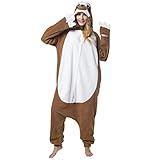 Katara 1744 -Faultier Kostüm-Anzug Onesie/Jumpsuit Einteiler Body für Erwachsene Damen Herren als Pyjama oder Schlafanzug Unisex - viele Verschiedene Tiere