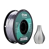 eSUN Seide Metall PLA Filament 1.75mm, Seidig Metallisch 3D Drucker Filament PLA, Maßgenauigkeit +/- 0.05mm, 1kg Spule (2.2 LBS) 3D Druck Filament für 3D Drucker, Seide Silber