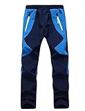 Echinodon Kinder Gefütterte Hose Softshellhose Winddicht Wasserabweisend Atmungsaktiv Warm Jungen Mädchen Regenhose Skihose Wanderhose, XL 146-152