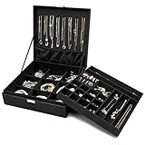 ProCase Schmuckkästchen Organizer, Schmuckkasten mit 2 Ebenen, Geschenk Schmuckschatulle Schmuckaufbewahrung Schmuckbox mit herausnehmbaren Trennwand für Ohrringe, Armbänder, Ringe, Ketten -Schwarz