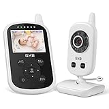 GHB Babyphone mit Kamera Video Baby Monitor 2,4 GHz Gegensprechfunktion ECO Modus Nachtsicht Temperatursensor Schlaflieder Lange Akkulaufzeit