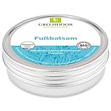 GREENDOOR Fussbalsam mit BIO Kakaobutter, jetzt den VERGLEICHSSIEGER kaufen, Fusscreme Schrundensalbe, 4 fache Ergiebigkeit, Naturkosmetik, natürlicher Fuß Balsam, Fuss-Pflege Creme