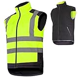 K&G Profi Arbeitsweste Lahti PRO L41313 NEON GELB Doppelseitige Warnweste Winterweste Herrenweste Bodywarmer Warmweste Herren Warm Weste (L)