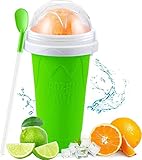 Magia Quick Frozen Smoothies Cups-Frappes Silica-Cups-Frappes, Sommer-Kühler, Milchshake, selbstgemachte Eismaschine für Kinder, Erwachsene und Familie (reines Grün)