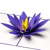 LuckeeCards® 3D Muttertagskarte - Wunderschöne Lotus Blüte - elegante, handgefertigte Pop Up Karte - Für die beste Mama der Welt - Geschenk zum Muttertag