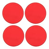 Tyenaza Air Hockey Puck, 4 runde rote Ersatz-Air Hockey-Pucks für Spieltische Zubehör(3.2inch)