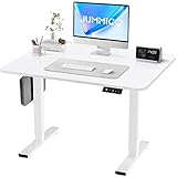 JUMMICO Schreibtisch Höhenverstellbar Elektrisch, Höhenverstellbarer Schreibtisch Ergonomischer Steh-Sitz Tisch mit Tischplatte, Stehschreibtisch, Höhenverstellbarer Computertisch(Weiße,100x60cm)