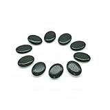 Windfulogo 10 Stk. Professionelle kleine Massage Heiß Massagesteine Hot Stone Set Natürliche Lava beheizte Steine Basaltwärmer Rock für Spa, Massagetherapie 1,18 x 1,57 x 0,31 Zoll Schwarz