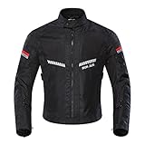 BORLENI Motorradjacke Sommer Herren Atmungsaktiver Panzerschutz Hochglanz Reflektierend XL