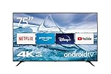 Nokia Smart TV 7500A - 75 Zoll Fernseher (189cm) Android TV (4K UHD, WLAN, HDR, Triple Tuner DVB-C/S2/T2, Google Play Store inkl. Sprachassistent, Netflix, YouTube, Prime Video, Disney+)