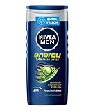 NIVEA MEN Energy Duschgel (250 ml), pH-hautfreundliche Pflegedusche mit vitalisierendem Duft, Cremedusche mit Minzextrakt für Körper, Gesicht und Haar