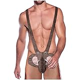 zhandouji Unterwäsche Unterhose Lustig Herren Elefanten Slips Strings Tanga Sexy Mankini Bodysuit Nachtwäsche Jumpsuits Straps Lover Geschenk