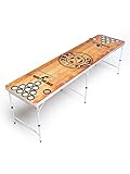 BeerBaller® Beer Pong Tisch Wood 'N' Ice mit Kühlfach & Becherhaltern | Perfekt für den Sommer & Festival | Klappbarer Bier Pong Tisch mit Bällehalter und 6 Bierpong Bällen