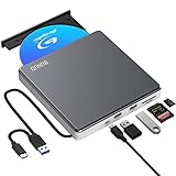 Externe Blu Ray CD DVD Laufwerk USB 3.0 Type C Externer CD/DVD Blu-ray Brenner Writer 3D BD Slimline Bluray Laufwerk Drive für Laptop Windows 11/10 Mac MacBook Air Pro Apple iMac PC