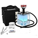 Shisha Set Hookah Tragbare Acryl Shisha mit Silikon Shisha Schlauch Shisha Bowl Shisha Zange Edelstahl Stiel & Diffusor Magical LED Lights 2 Schlauchadapter mit Reisetasche für Shisha Hookah Narguile