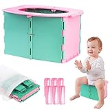 Töpfchen für Unterwegs Faltbar, Vegena Baby Kindertoilette, Portable Toilette Für Kinder, Baby Töpfchen, Mobiles WC Töpfchen, Kindertopf Tragbares für Unterwegs, Zuhause, Reise, Camping