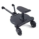 Universal Buggy Board mit Sitz, Tragbares Kiddy Boards Kinderwagen Stehbrett Kinderwagen Zubehör für Kinder von 2–6 Jahren (25 kg)