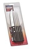 FSC Tramontina Steakmesser Pizzamesser, Set 6-teilig, mit 6 Steakmessern aus Edelstahl, Echtholzgriff braun