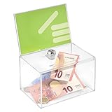 Zeigis® Spendenbox mit Plakateinschub in DIN A6 Quer mit Schloß/Aktionsbox/Losbox/Sammelbox/Acryl/Acrylglas