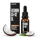 BRAINEFFECT Hochwertige Vitamin D3 K2 Tropfen + Well-Being Coach - Decken 500% des Tagesbedarf, D3 Vitamin als 17 Monatsvorrat, Hochdosiertes Vitamin D3 Tropfen, Vitamin D hochdosiert 1000 IE