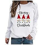 Weihnachtspulli Damen Rot Ugly Sweater Weihnachtspulli Langarmshirt Große Größen Oberteile Rentier Elfe Rudolph Weihnachten Pullover Sweatshirt Süß Langarm Pulli Weihnachtspullover