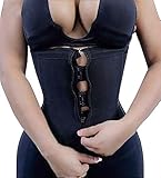 YIANNA Waist Trainer Damen Korsett Bauchweg Reißverschluss 9 Stahlknochen Corsage Sport Body Shaper Corset Taillenformer Tailenmieder Korsage Schwarz, 2219 XL