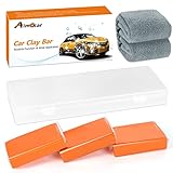 Aimocar Reinigungsknete Auto, 3 Pack Car Clay Bar Reinigungsmasse Lehm Lackreinigungsknete Autolack zur Lackpflege und Felgenreinigung für Auto Motorrad Wohnwagen Auto Knete Mit 1 Handtuch