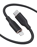 Anker PowerLine III Flow, USB-C auf Lightning Ladekabel PD, kompatibel mit iPhone 13/13 Pro Max/12/11 Pro/X/XS/XR/8 Plus, AirPods Pro, 180cm, MFi-zertifiziert, Silikagel (in Nachtschwarz)