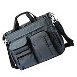 TENDYCOCO 1-Teilige Schultertasche für Reise-Laptop Grau Kurier Lässig Herren Groß Business Männlich Verstellbar Aktentaschen Oxford Business-Beutel Tote Kapazität Herren Umhängetasche