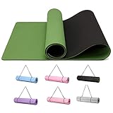 Good Nite Gymnastikmatte Yogamatte Fitnessmatte Rutschfest Trainingsmatte Sport Turn Matten Pilates Matte Bodenturnmatte Mit Tragegurt 183 x 61 x 0.6 cm (Grün/Schwarz)