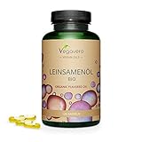 BIO LEINÖL Kapseln Vegavero ® | Omega 3-6-9 | Bio-Qualität aus Deutschland | VEGAN - Ohne Gelatine | Flaxseed Oil | Ohne Zusätze | 120 Leinsamenöl Kapseln