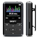 Mini-Clip-MP3-Player, tragbarer tragbarer MP3-Player mit UKW-Radio, Aufnahme und Schrittzähler, unterstützt TF-Karten bis zu 128 GB, Clips MP3-Player an Gürteln, Oberteilen, Armbändern oder Taschen