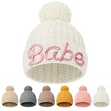 NIBESSER Personalisierte Baby Beanie Mütze Babymütze mit Wunschnamen oder Text Geschenk für Baby und Neugeborene Geburtstag