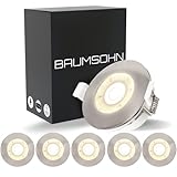 Baumsohn® 6er Set LED Einbaustrahler 68mm - 75mm I Badezimmer geeignet I IP44 warmweiß 230V CRI 90 5W 450lm 3000K 68mm I Edelstahldesign für Bad I LED Spot Deckeneinbauleuchte flach