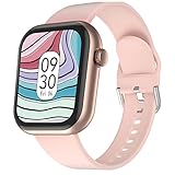 CUBOT C5 Smartwatch Damen, 5 ATM Wasserdicht 1.7 Zoll Touchscreen Schrittzähler Uhr, Armbanduhr mit Pulsuhr, Fitnessuhr iOS/Android kompatibel, Fitness Tracker, Golden