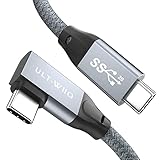 USB C auf USB C Kabel, 90 Grad Winkel USB 3.2 Gen2x2 20Gbps 100W Datenkabel Unterstützt PD 5A Schnellladekabel und 4K@60Hz Videoübertragung für Laptop, Tablet, Handy, OTG, Monitor, USB C Geräte (1M)