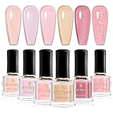 Born Pretty Nagellack Nude Rose Kristall klares Transparent Schnelltrocknend Lang Snhaltende Nagellack