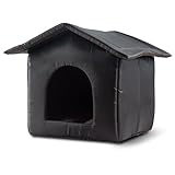 Katzenhaus mit wasserdichtem Segeltuchdach, verdicktem Nest, Kitty Shelter, Katzenhöhle, Haustierhaus, Katze, Hund, Zelt, Kabine