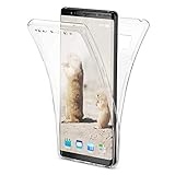 NALIA 360 Grad Handyhülle kompatibel mit Samsung Galaxy Note 8, Full Cover vorne hinten Doppel-Schutz, Dünnes Ganzkörper Case Silikon Etui Transparenter Displayschutz & Rückseite, Farbe:Transparent