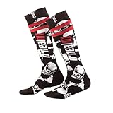 O'NEAL | Mountainbike Motocross Socken | MTB Downhill Freeride | Schweißabsorbierend, Verstärkter Fersen & Sohlenbereich | Pro MX Sock Crossbone | Unisex | Erwachsene | Schwarz Weiß | One Size