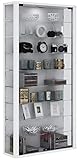 VCM 904121 Wandvitrine Sammelvitrine Glasvitrine Wand Vitrine Regal Schrank Glas ohne Beleuchtung Weiß Vitrosa Maxi