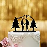 Cake Topper Hochzeit Gipfelstürmer [Hochzeitspaar in den Bergen] Tortendeko - Acryl Schwarz - Hochzeitsdeko, Tortendeko Hochzeit deko, Hochzeitstorte deko Kuchen deko, Torten deko, Dekoration Hochzeit