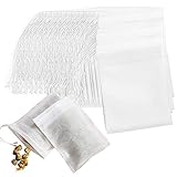 Teebeutel Leeres 100 Stück Papier, Teefilterbeutel Einweg Teebeutel Kordelzug Drawstring Teebeutel Filter Gewürzbeutel Filterpapier Teefilter Feine für Tee Obsttee Teeblumen Gewürz Kräuterpulver