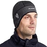 PLAUSO Fahrradmütze Fahrrad Helm Mütze Radmütze Unterziehmütze Herren/Damen Fahrrad Kappe Sportmütze Laufmütze Bike Warm Cap Winter Winddichte Wintermütze Atmungsaktiv Helmmütze Grau