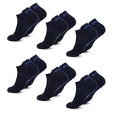 Fullluwaa 6/12 Paar Sneaker Socken Herren Damen Kurze Halbsocken Sportsocken Männer Baumwolle(Schwarz x6, 47-50)