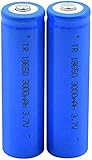 Akku 18650 Pointed Blue 3.7 V 3000 MAH Wiederaufladbare Lithium-Lithium-Ladebatterien Li-Ion für Taschenlampe, 10 Stück