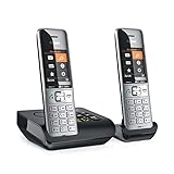 Gigaset Comfort 500A Duo analoges Telefon, Silber/schwarz, 2 Mobilteile