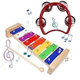 Xylophon, Glockenspiel, Xylophon Kinder, Kinder Xylophon, Musikinstrument Für Kinder Mädchen Jungen Mit Schlägel,4 Ring Zittert,(8-Keys)